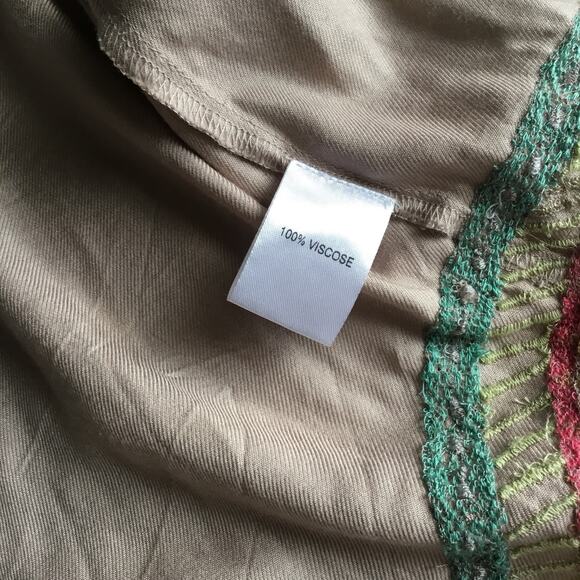 Judith March Duster Cardigan Boho Western Brown Crochet Fringe Sz M - Picture 6 of 8